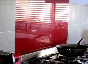 combination glass and tile splashbacks