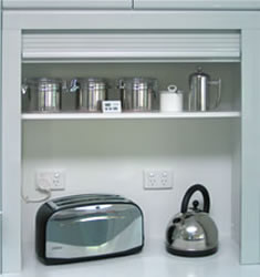 Roll-up appliance cupboards